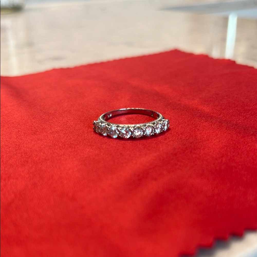 Dainty Silver Diamond Ring